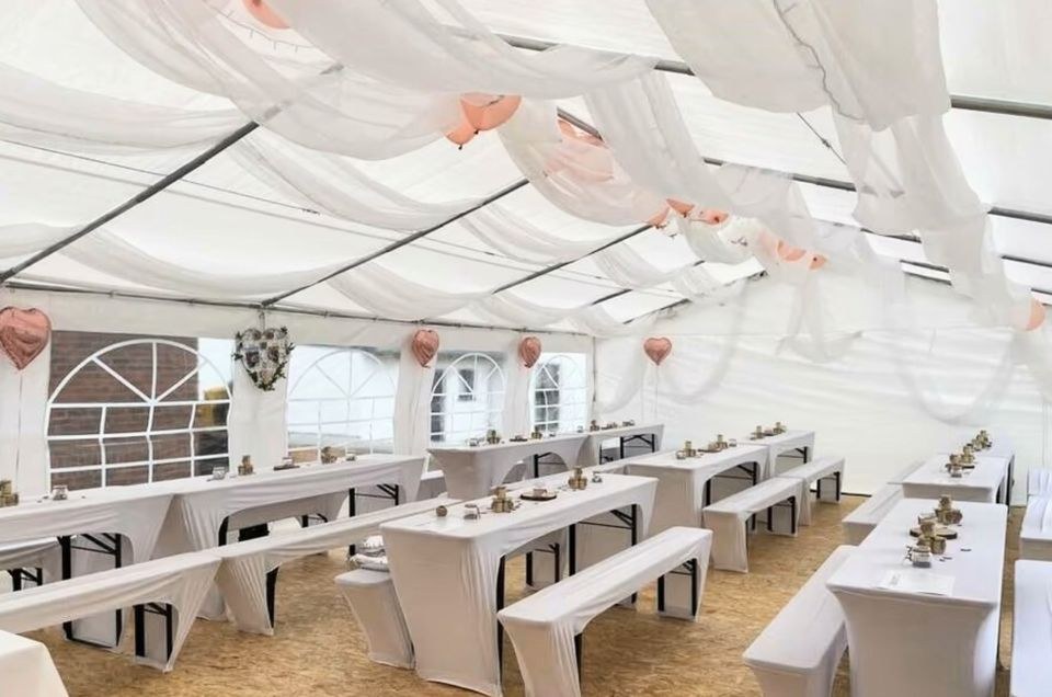 Partyzelt Festzelt 5x8m 6x12m Tische Stühle mieten in Gudensberg – 4