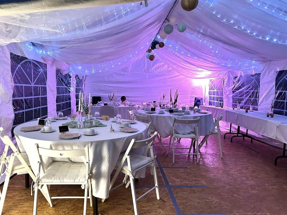 Partyzelt Festzelt 5x8m 6x12m Tische Stühle mieten in Gudensberg – 3