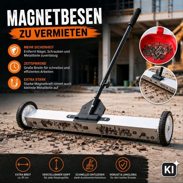 Magnetbesen Magnetkehrmaschine mieten bei Eventzubehör Mey