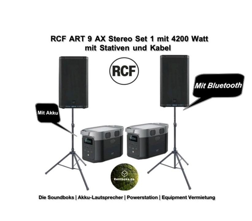 Akku Musikanlage RCF Set 1 Soundboks 3 4 mieten bei Rentboks
