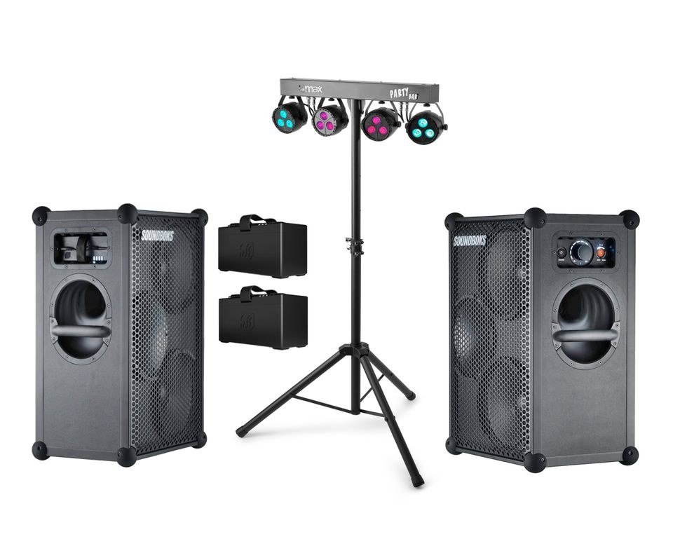 2 Soundboks 3 o 4 Lichtset Musikanlage mieten bei Rentboks – 3