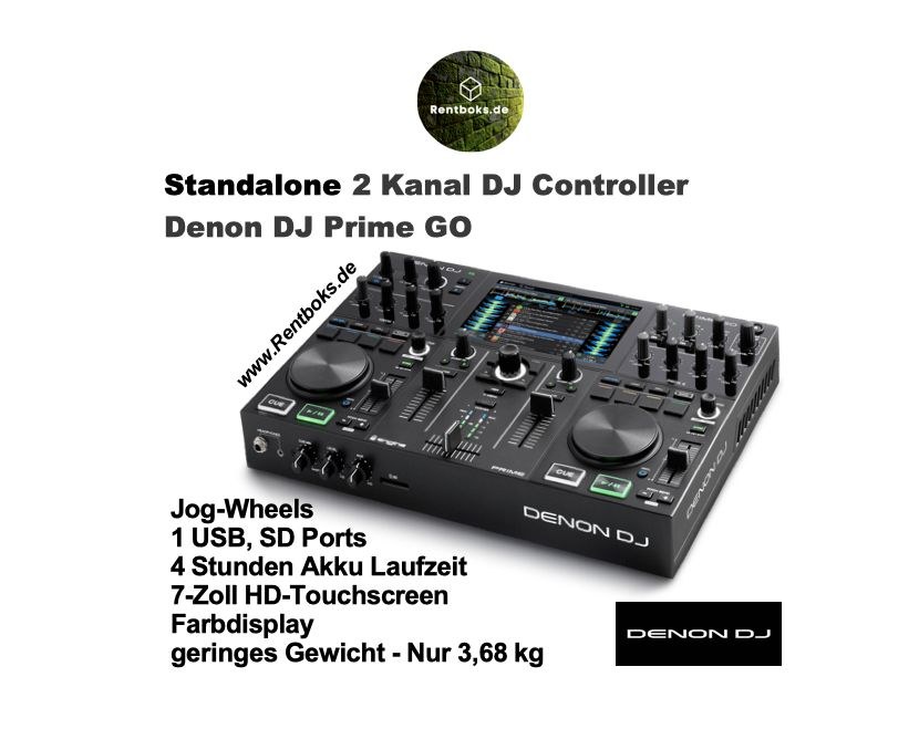 DJ Controller Denon Prime GO 2 Kanal PIONEER mieten bei Rentboks