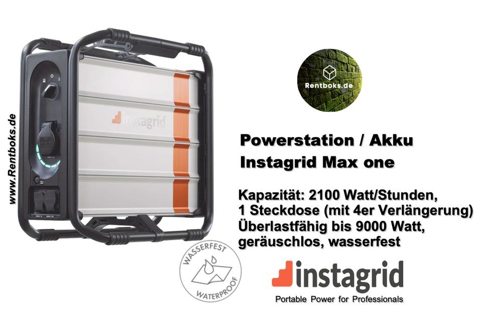 Nr 1 Powerstation Instagrid Max one 2100 Wh mieten bei Rentboks – 2