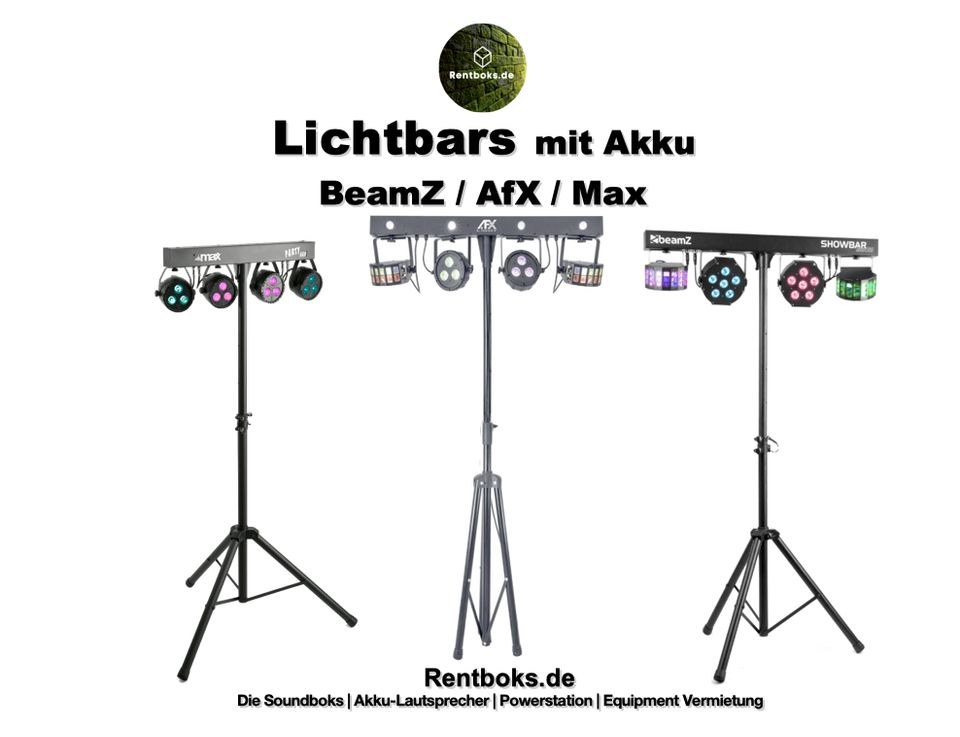 Lichtbar Akku Partylicht Lichteffeke sound to mieten bei Rentboks