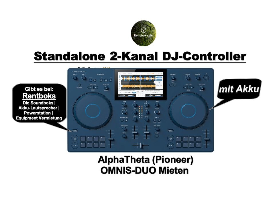 AlphaTheta OMNIS DUO Akku DJ Controller XDJ mieten bei Rentboks