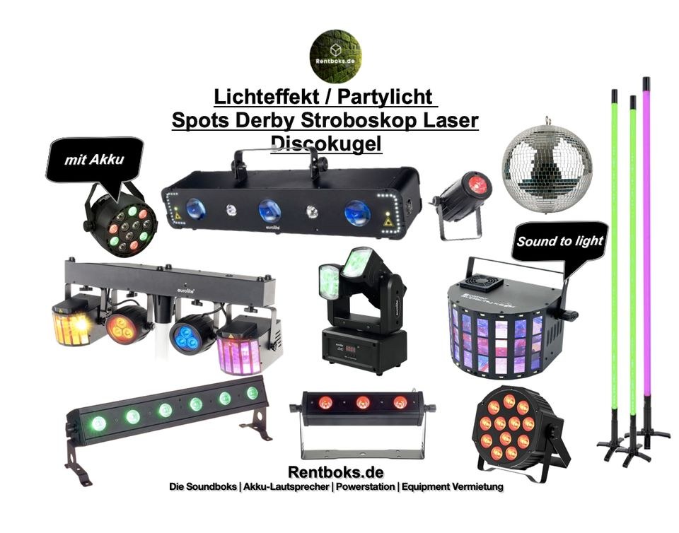 Ledlicht Derby Partylicht Stroboskop Spots mieten bei Rentboks