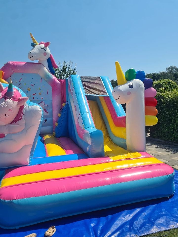 Einhorn Hüpfburg Rutsche mieten bei L&A Eventservice – 4