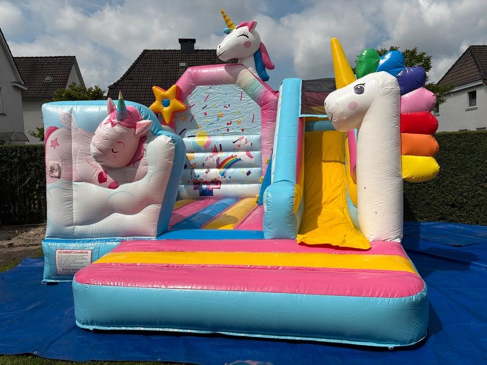 Einhorn Hüpfburg Rutsche mieten bei L&A Eventservice – 3