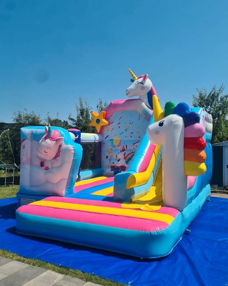 Einhorn Hüpfburg Rutsche mieten bei L&A Eventservice – 2