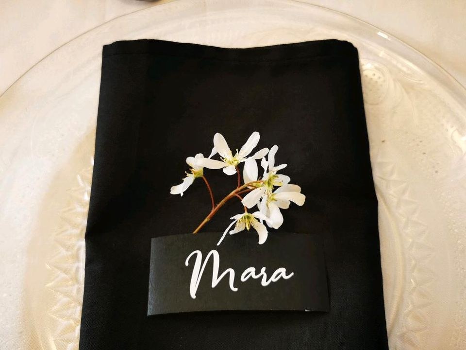 Stoffservietten Schwarz 40x40cm nachhaltige mieten in Garath – 2