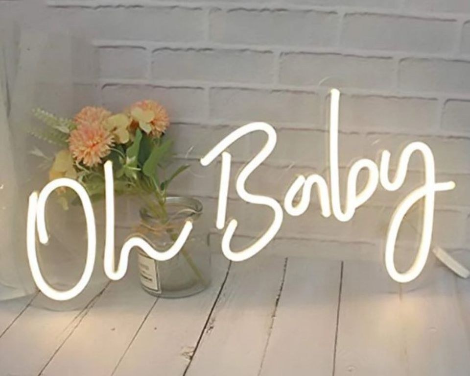 Neonschild Oh Baby Babyshower Deko mieten in Garath – für Ihr Fest