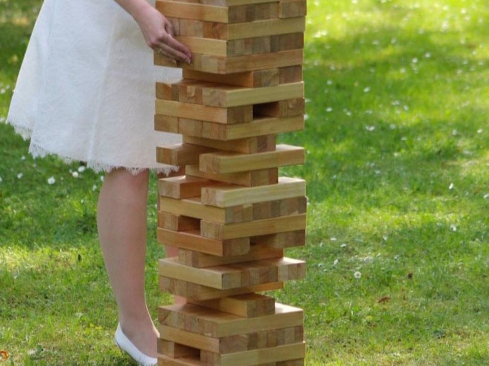XXL Jenga Spiel Spiele Deko mieten in Garath – für die Hochzeit – 2