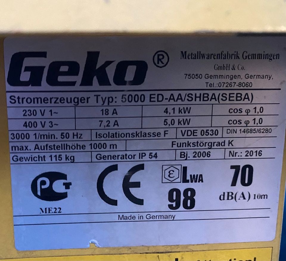 STROMGENERATOR GEKO STROMAUSFALL mieten bei Wekzeugverleih Niederrhein – 4
