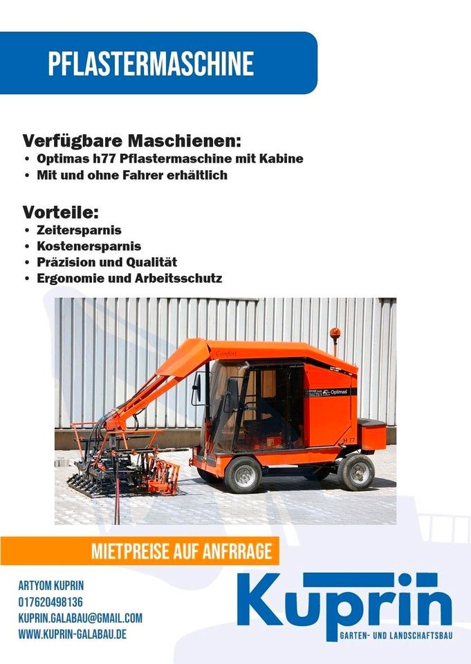 Optimas Pflastermaschine mieten in Surwold – Profi-Werkzeug auf Zeit