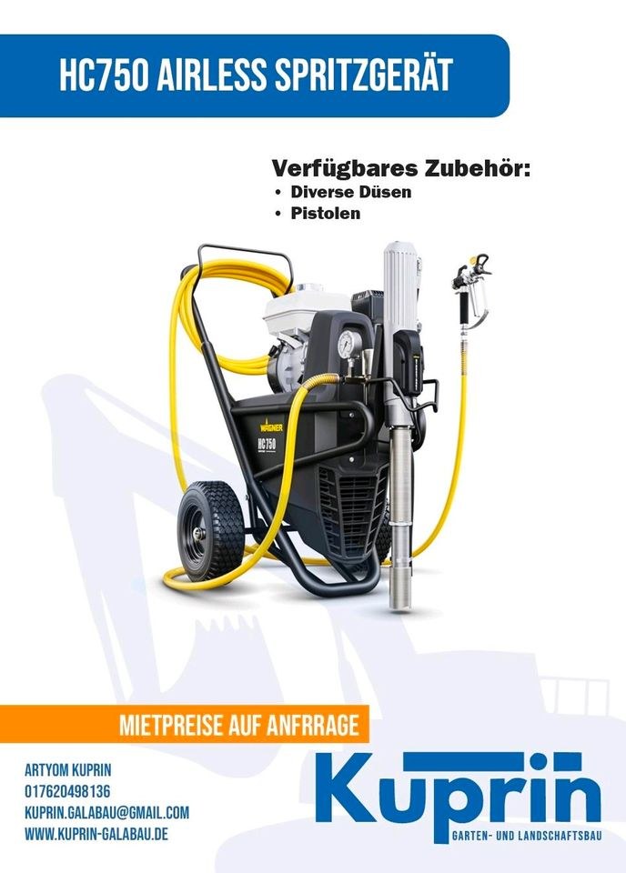 Wagner HC750 Airless Spritzgerät Farbsprühgerät mieten in Surwold – 2