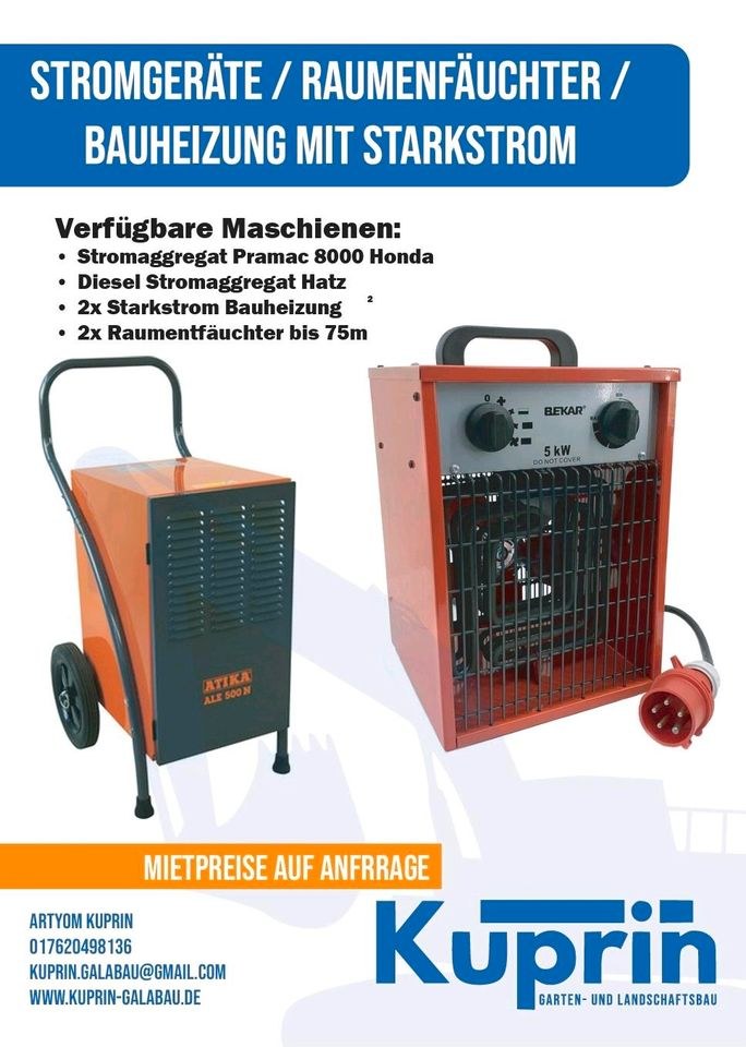 Entfeuchter Bauentfeuchter mieten bei A.Kuprin KUPRIN GaLaBau