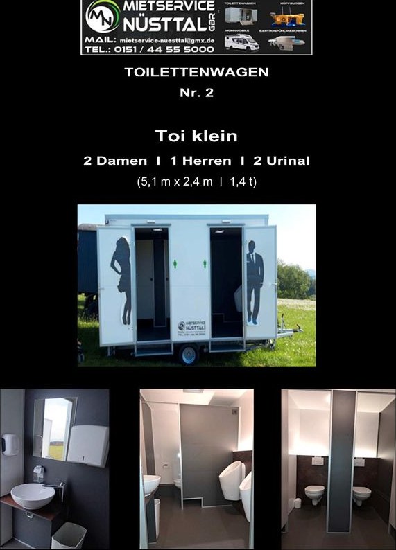 Toilettenwagen WC Wagen mieten in Nüsttal – für Baustelle & Fest