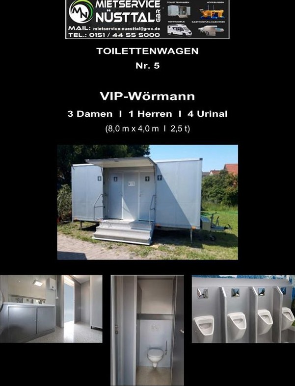 VIP Toilettenwagen mieten in Nüsttal – für Baustelle & Fest