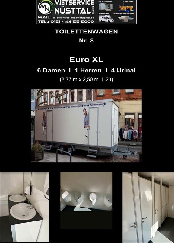 Toilettenwagen WC Anhänger mieten in Nüsttal – für Baustelle & Fest