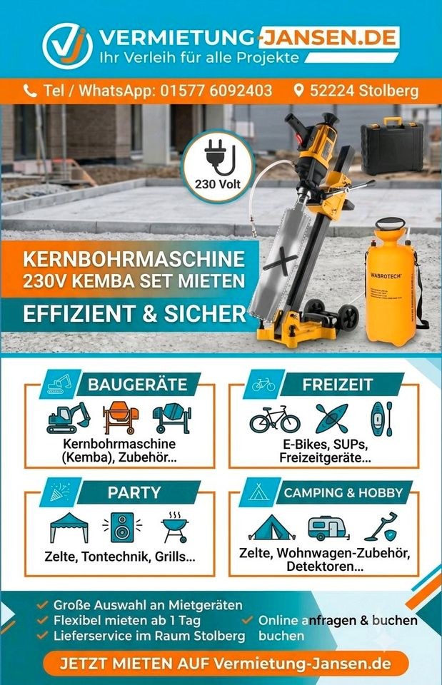 Hand Kernbohrgerät kernbohrmaschine 200 mm mieten in Stolberg (Rhld)
