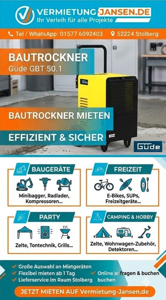 Bautrockner Güde GBT Luftentfeuchter 230v mieten in Stolberg (Rhld)