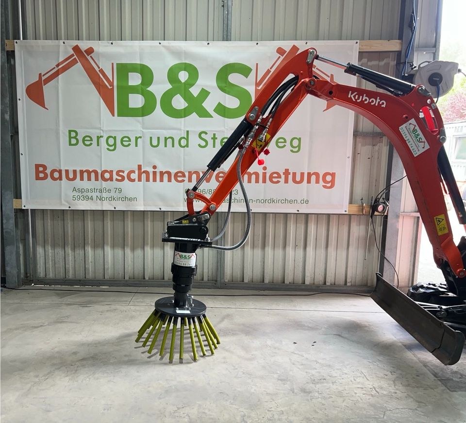 Wildkrautbürste Bagger mieten bei David Erdelkamp DE-Works