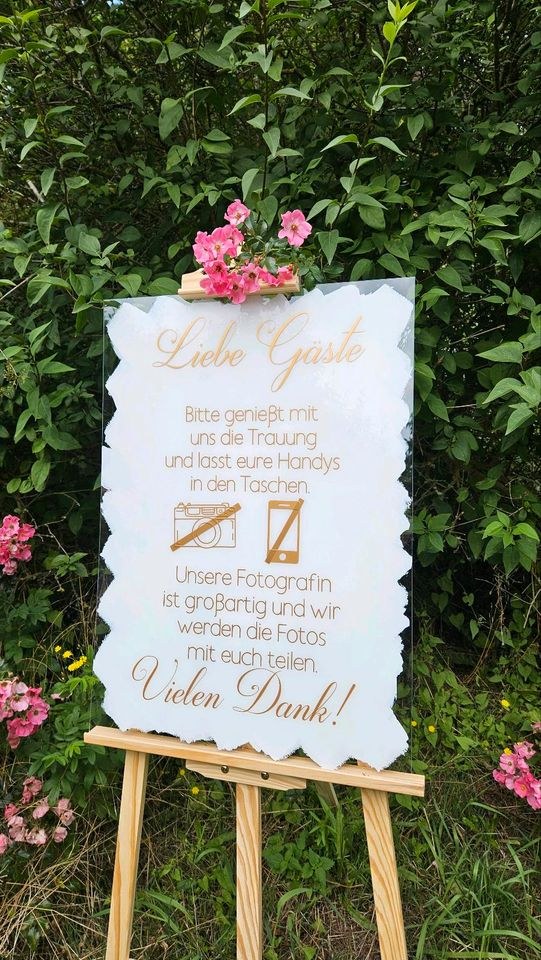 Handyfreie Trauung Acrylschild inkl Staffelei mieten in Langenhagen – 3