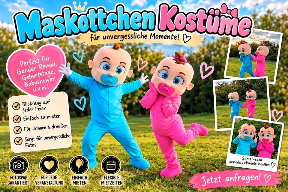 Maskottchen Kostüme Mädchen Junge XXL Köpfe mieten in Langenhagen