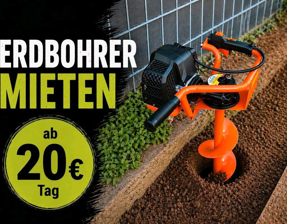 Erdbohrer Löcher Pfosten Phalbohrer bohren mieten in Rheinberg