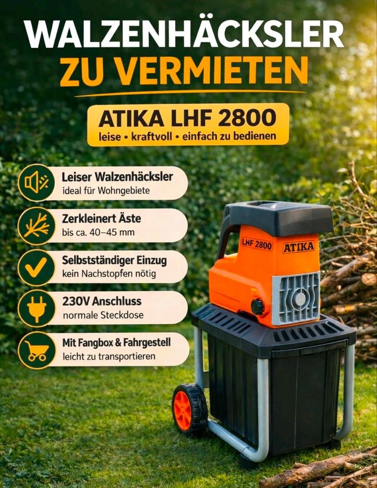 Walzenhäcksler Leisehäcksler Elektro mieten in Rheinberg