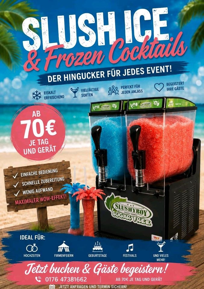 Slusheismaschine 2x10l Slushy mieten bei MJ- Partyzubehör
