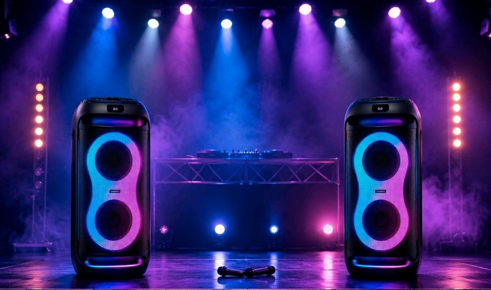 Akku Bluetooth Lautsprecher Set inkl Mikrofon PA mieten in Anhausen