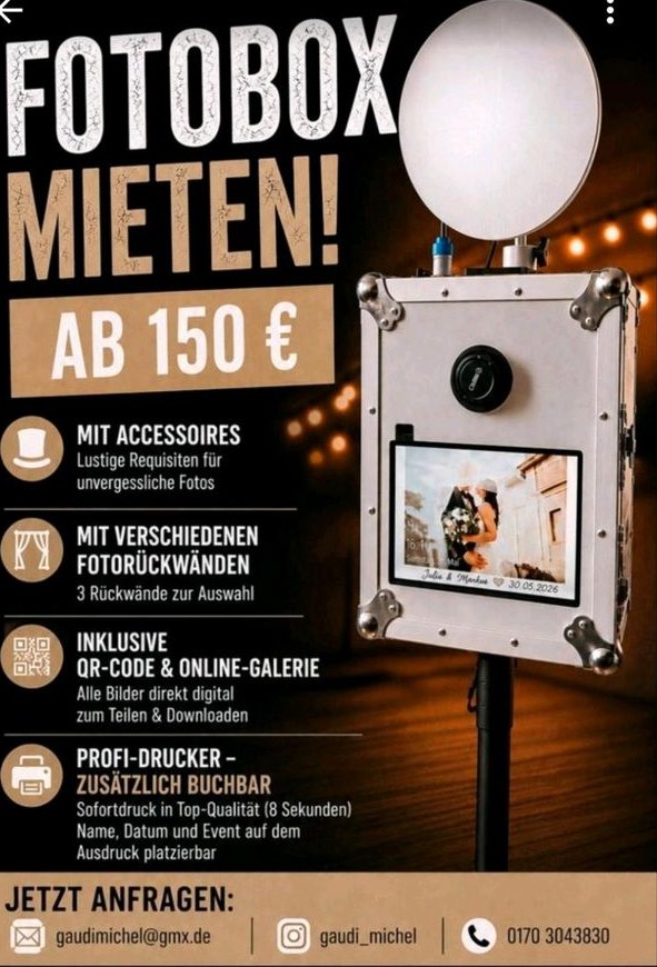 Fotobox mieten bei M.F. – das Highlight auf jeder Feier
