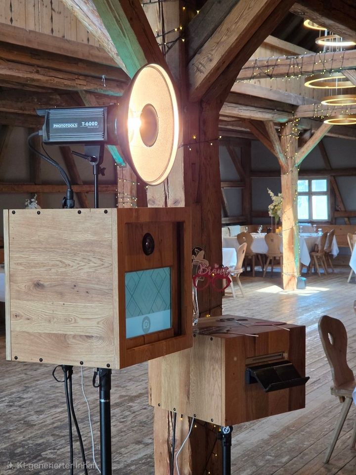 Fotobox Edle Vintage Holz inkl Sofortdruck mieten bei Hammerl Events
