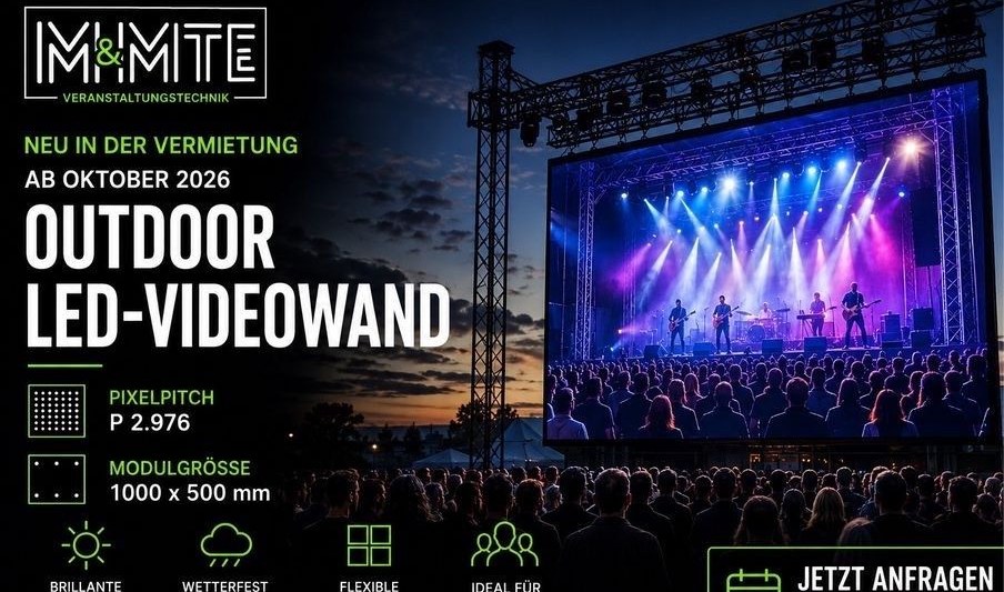Outdoor LED Videowand P2.976 Eventtechnik Messe mieten in Harsewinkel