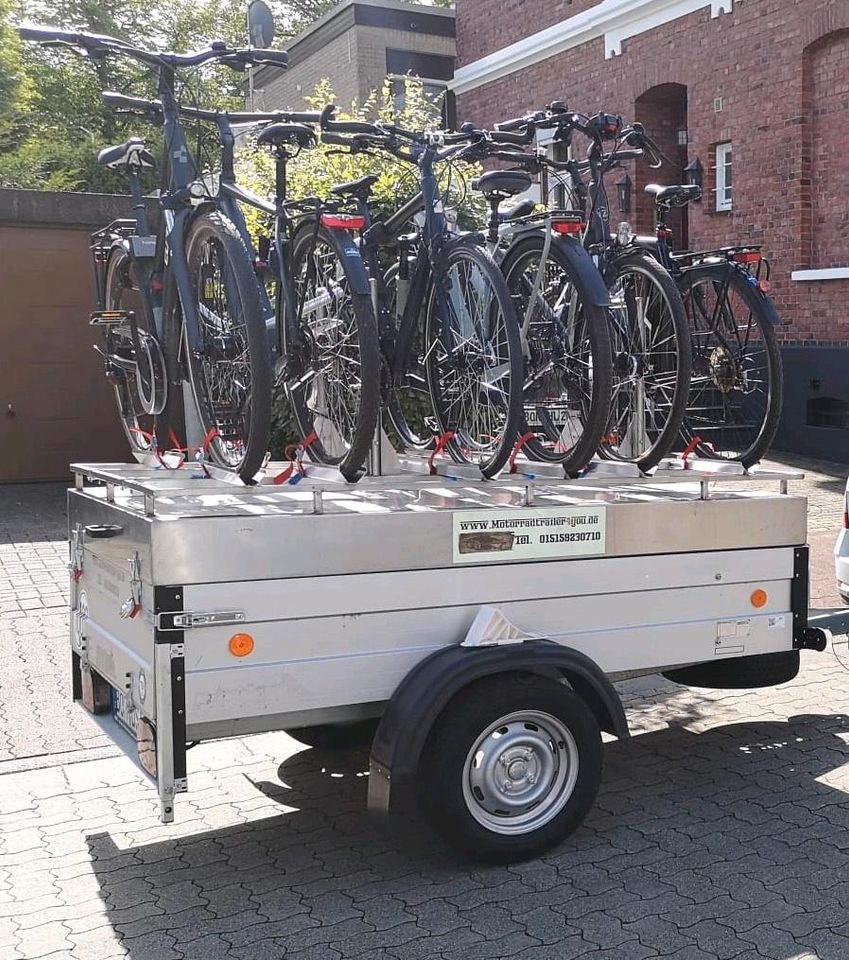 Fahrradanhänger E Bike Urlaubsanhänger mieten bei Motorradtrailer4you – 4