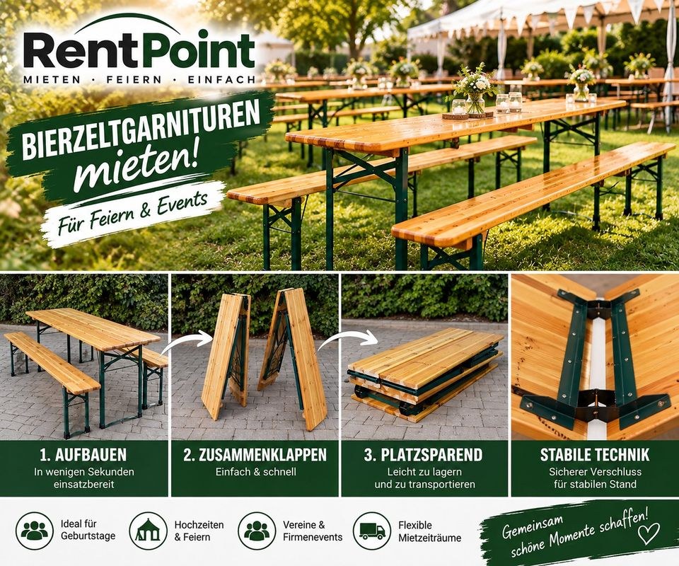 Bierzeltgarnitur Garnitur Pavillion vieles mehr mieten in Walsum – 2