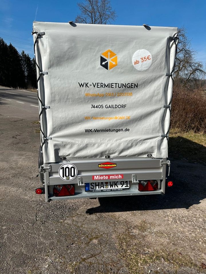 Anhänger 1350 kg Transport mieten in Gaildorf – für Umzug & Baumarkt – 2