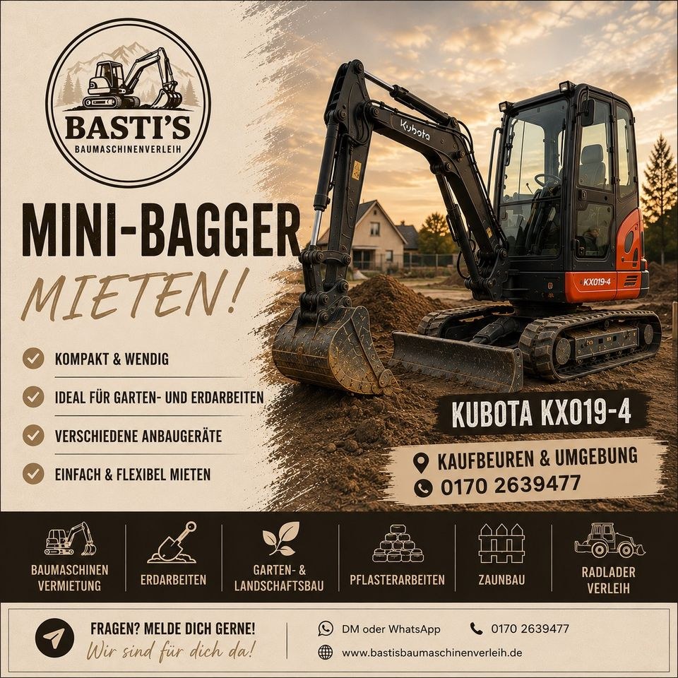 Bagger Größen mieten in Kaufbeuren – für Erdarbeiten & Baustelle – 3