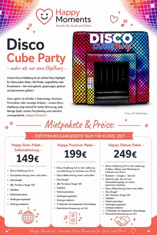 Disco Hüpfburg mieten in Namborn – Hüpfspaß für jede Feier
