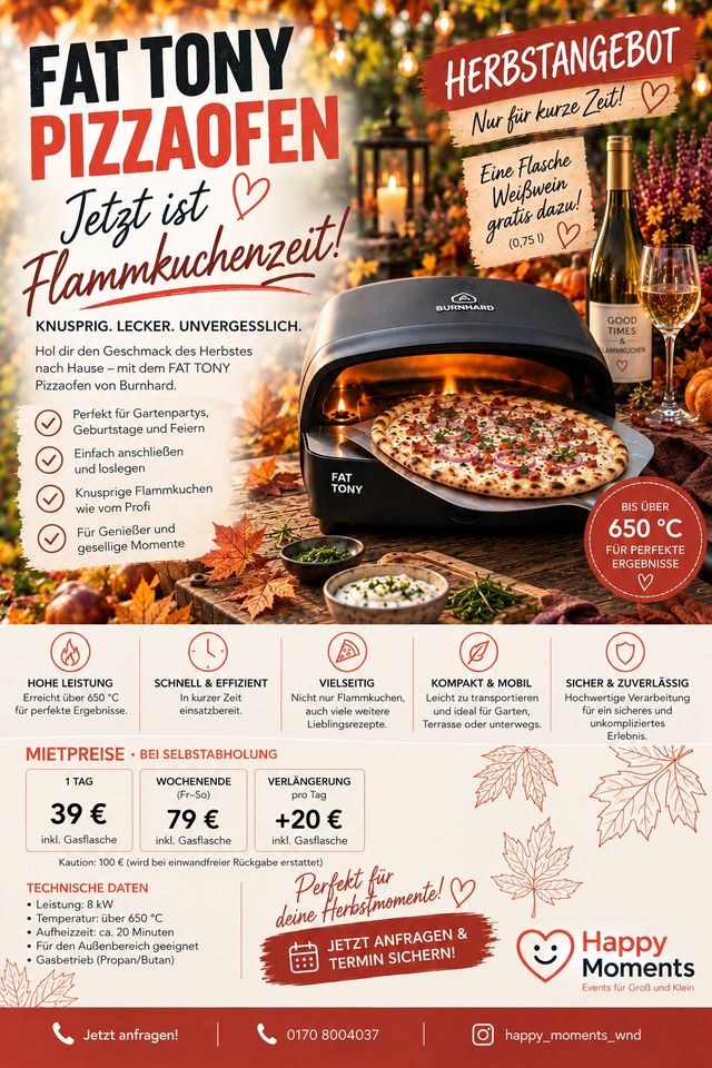 FAT TONY Pizzaofen Feiern mieten in Namborn – für viele Gäste – 4