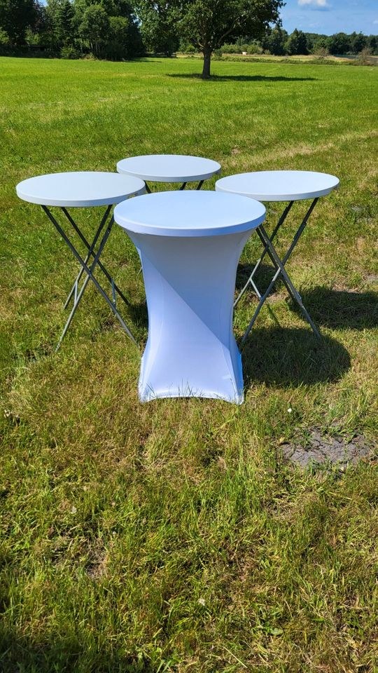 XL Stehtische weiß Husse mieten in Varel – für Empfang & Party – 2