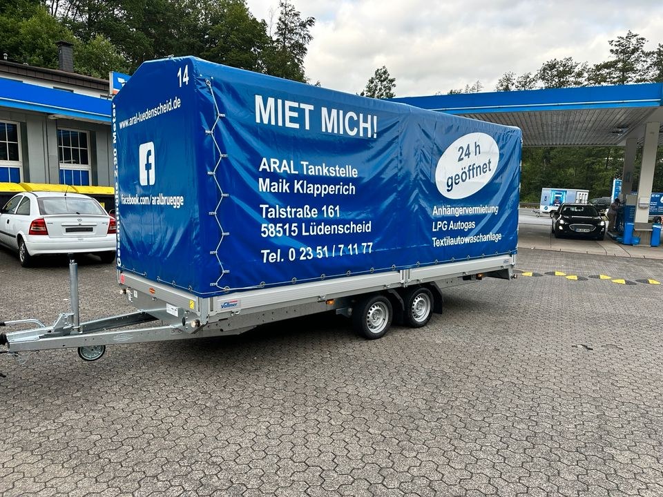 Anhänger Plane XXL 24h geöffnet mieten bei Solutions & Sales