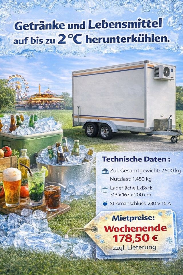 Kühlanhänger Getränkeanhänger Getränkelieferung mieten in Kaarst