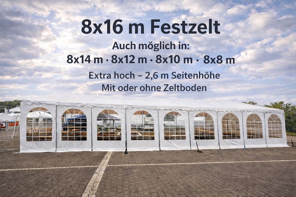 Partyzelt Festzelt Firmenfeier Zeltboden 8x16m mieten in Kaarst