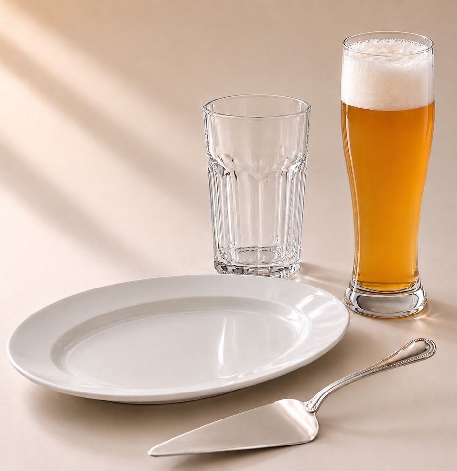 Geschirr Set Besteck Gläser Kuchengeschirr Glas mieten in Kaarst – 2