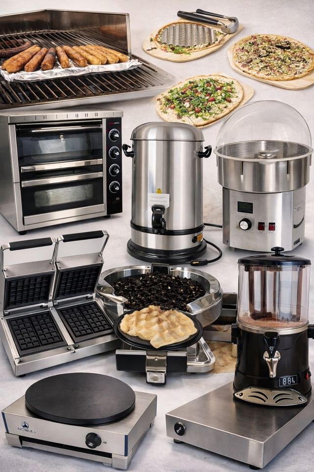 Grill Pizzaofen Kakaodispenser Crepe Waffel mieten bei G.L.A.S Verleih