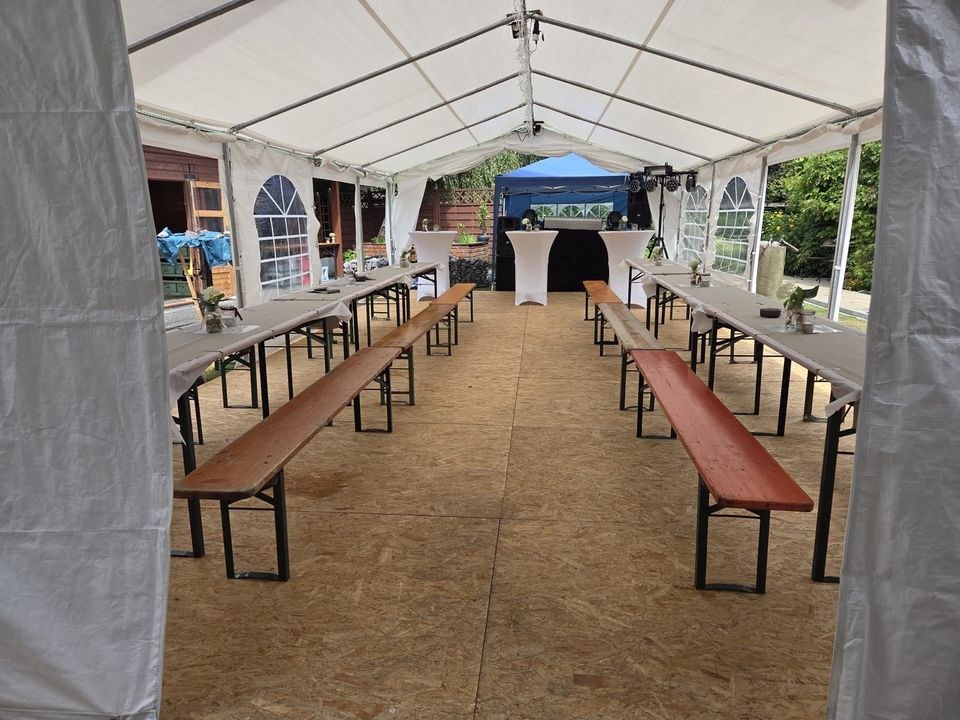 Partyzelt 5x10m Holzboden zum mieten in Löningen – für jedes Wetter