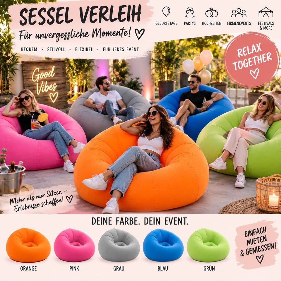 Sessel aufblasbar Hochzeiten mieten bei Paul-Fabian Harz