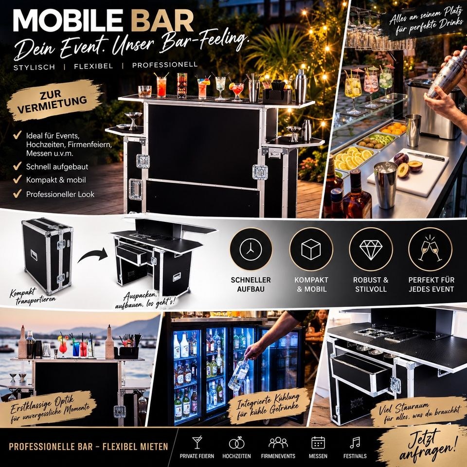 Mobile Cocktail Bar Verleihvon Zubehör mieten bei Paul-Fabian Harz